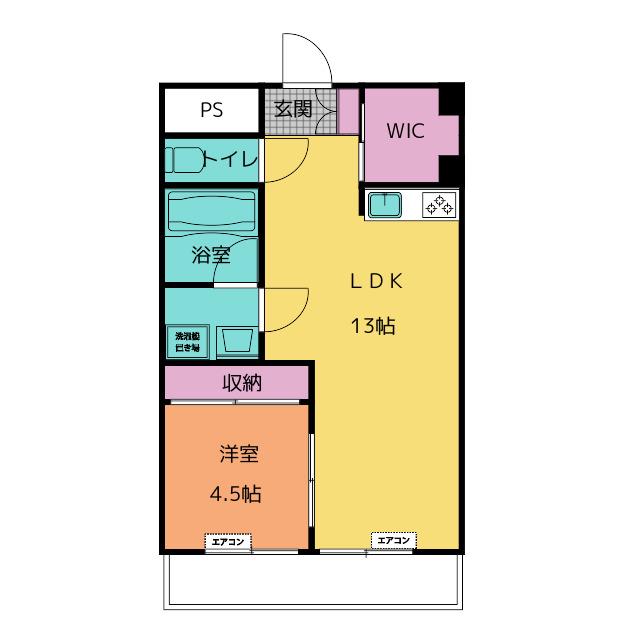 50PLUS日永(1LDK/1階)の間取り写真