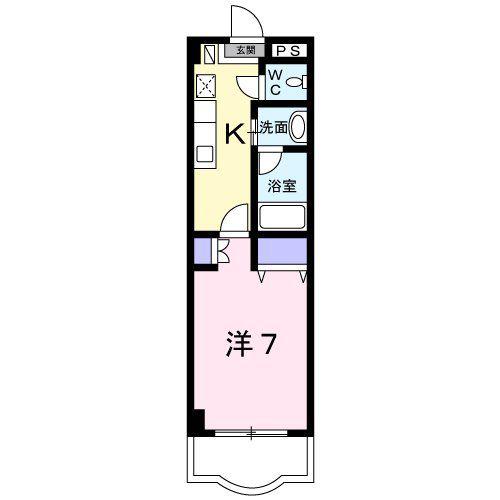 安武マンション城北(1K/2階)の間取り写真