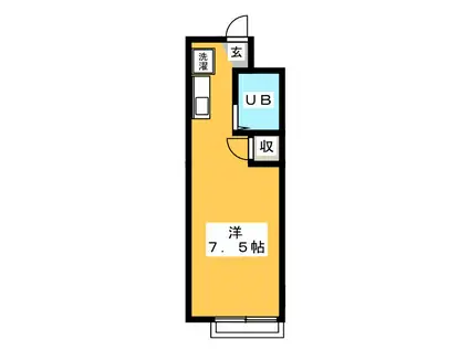 サンハイツ南行徳(ワンルーム/2階)の間取り写真
