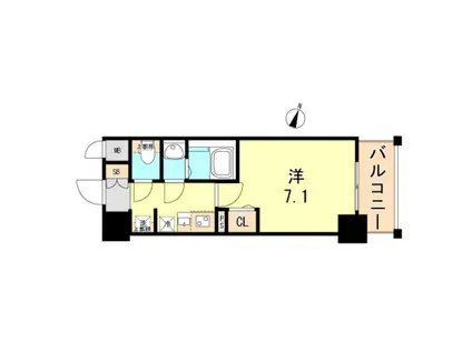 レジデンス神戸大倉山グルーブ(1K/7階)の間取り写真