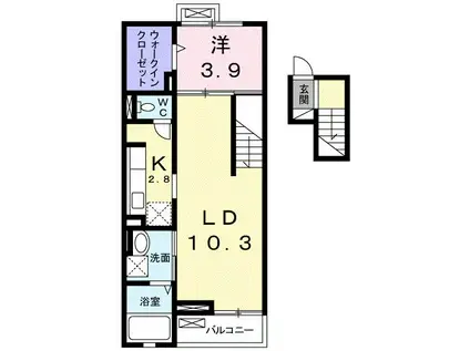 カーサグレイス(1LDK/4階)の間取り写真