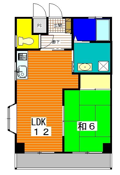 ハイツリヴィエール(1LDK/2階)の間取り写真
