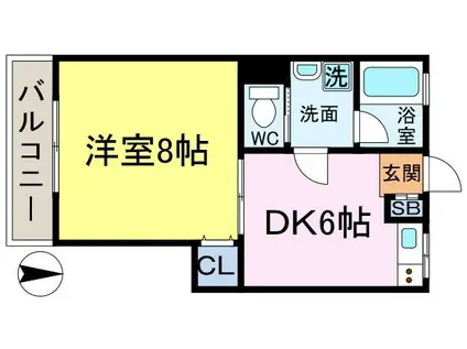 ドリームマツイ1号館(1DK/1階)の間取り写真