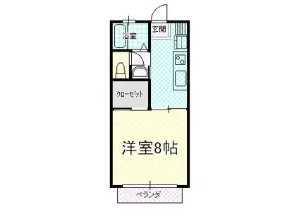 カサデ桑南(1K/1階)の間取り写真