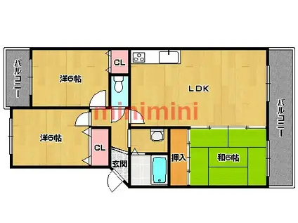 クレサンテール(3LDK/4階)の間取り写真