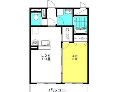 ラフェリアーナ・KISAKII(1LDK/2階)の間取り写真
