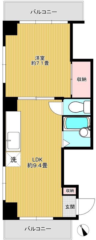畔上ビル(1LDK/2階)の間取り写真