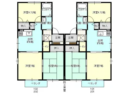 ハイムモルゲンロートC棟(3DK/2階)の間取り写真
