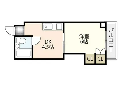 SIMPLE LIFE EMI (1DK/2階)の間取り写真