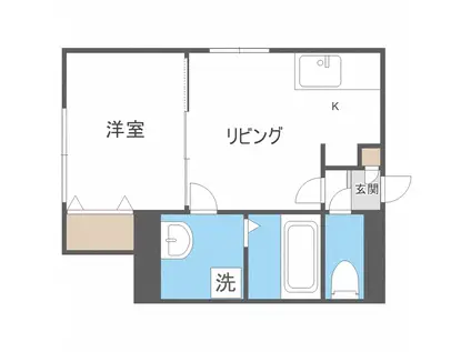 フォレスト二十四軒(1DK/2階)の間取り写真