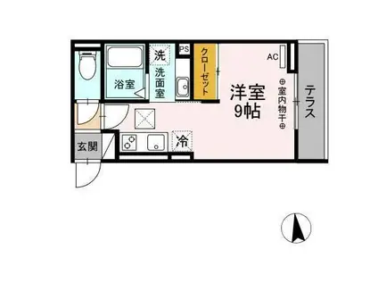 D-HILLS佐藤(ワンルーム/1階)の間取り写真