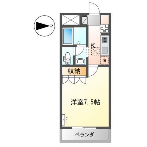 オレンジハウス・T(1K/1階)の間取り写真