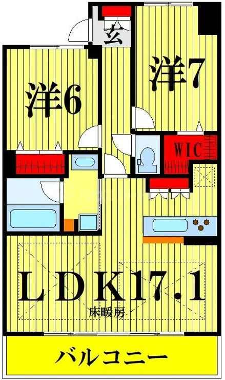 ロイヤルパークス新田 13階階 間取り