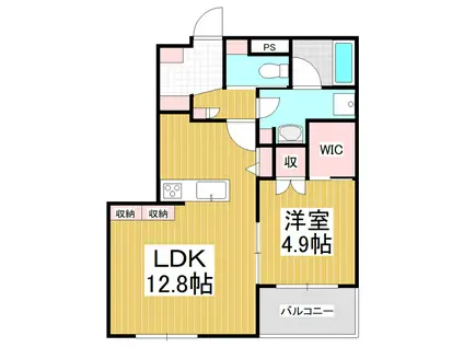 LEGACIA K(1LDK/1階)の間取り写真