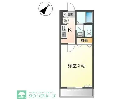 リバーアップ六実(1K/2階)の間取り写真