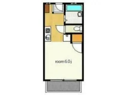 富志正第6ハイツ(ワンルーム/1階)の間取り写真