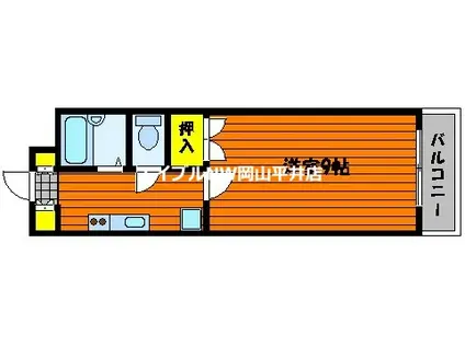 YSハイツ21原尾島(1K/2階)の間取り写真