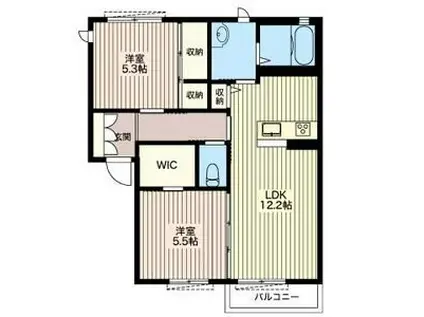 リーリエ B(2LDK/2階)の間取り写真