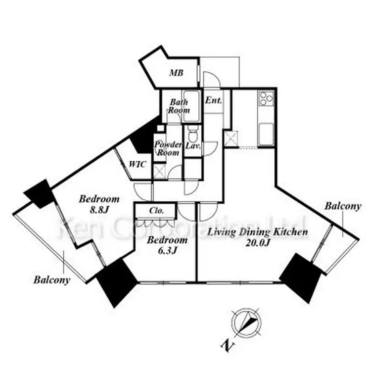 みなとみらいミッドスクエア ザ・タワーレジデンス 20階階 間取り