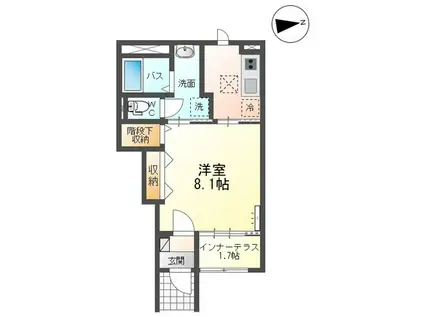 アラ・ミゾン(1K/1階)の間取り写真