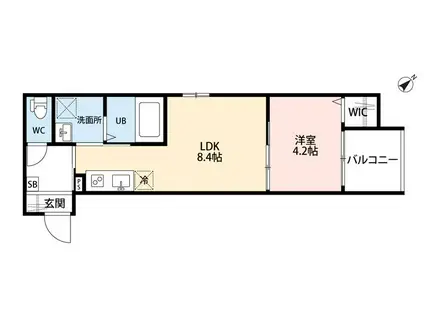 ROBOT HOME千早(1LDK/1階)の間取り写真