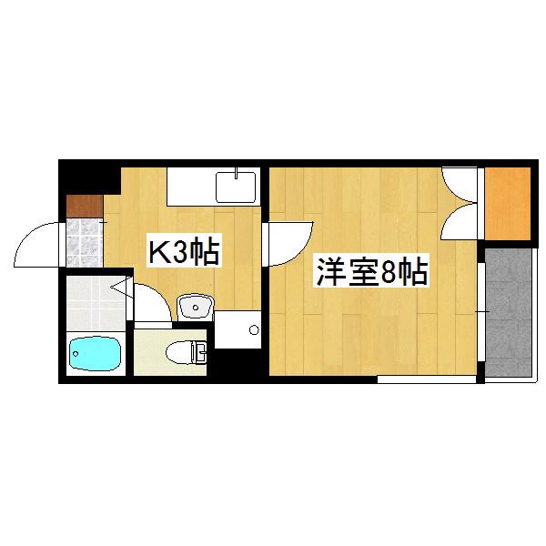 第3マルティビル(1K/3階)の間取り写真