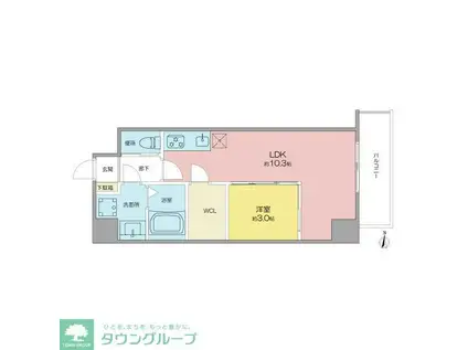 BMG RESIDENCE(1LDK/8階)の間取り写真