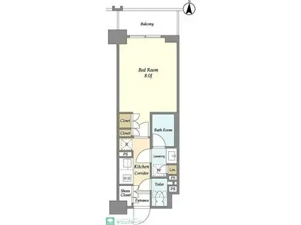 ラティエラ両国(1K/5階)の間取り写真