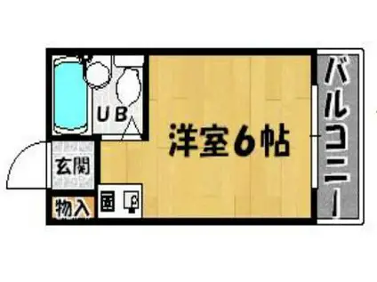 スカイコート(ワンルーム/4階)の間取り写真