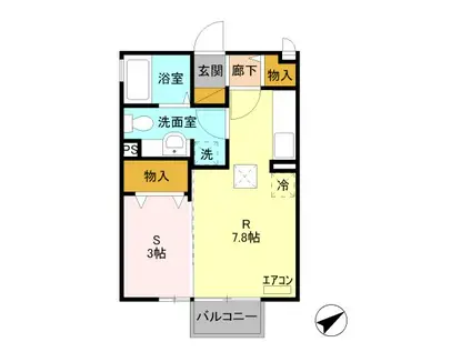 AMM プランドール(1DK/1階)の間取り写真