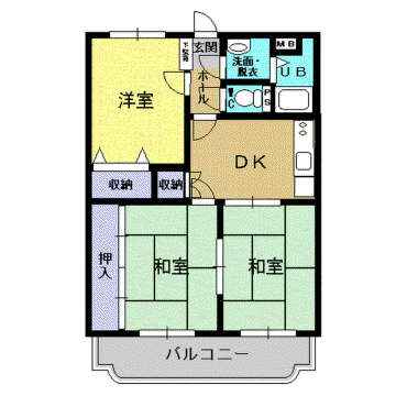 ドリームメゾン(3DK/2階)の間取り写真