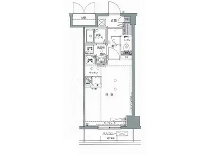 FORTIS水天宮前(ワンルーム/2階)の間取り写真