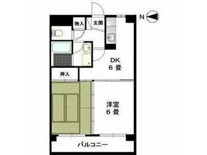 ハイツ山崎(2DK/4階)の間取り写真