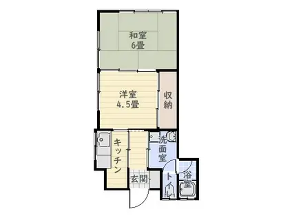 山田アパート(2K/2階)の間取り写真