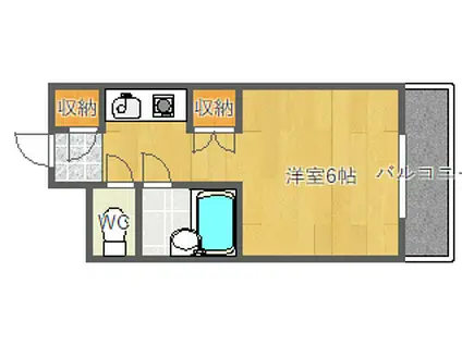 ドミトリーモリ関大前(ワンルーム/3階)の間取り写真