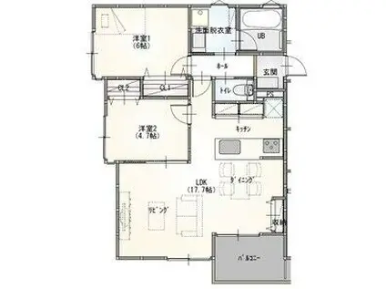 シベール御器所(2LDK/3階)の間取り写真