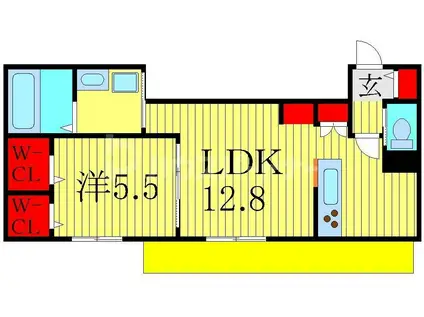 CHAMBREUIL(1LDK/1階)の間取り写真