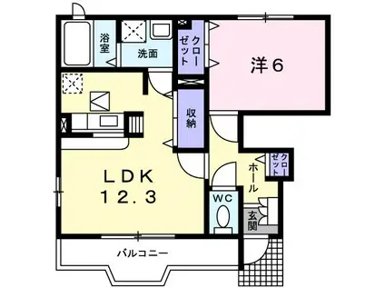 ラッフィナート・パラッツオ(1LDK/1階)の間取り写真