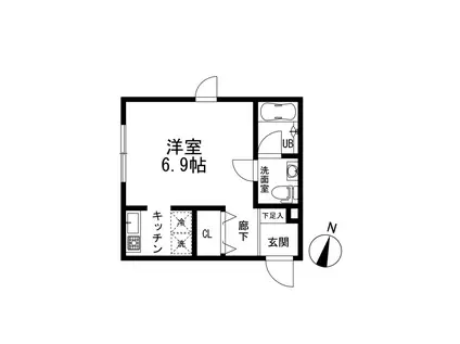 リムズコート梶ヶ谷(ワンルーム/2階)の間取り写真