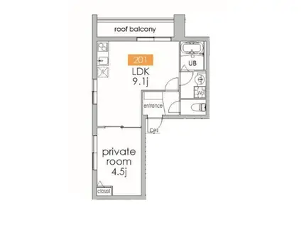 アトレ雑司が谷(1LDK/2階)の間取り写真