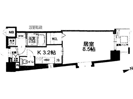 ブラウニー(1K/3階)の間取り写真