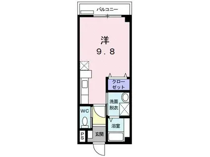 VIOLA・LUTEA(ワンルーム/2階)の間取り写真