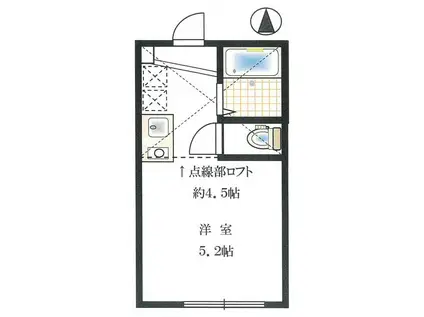 IWASAKIヒルズ(ワンルーム/2階)の間取り写真