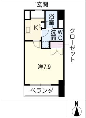レジデンス金山スクエア(1K/11階)の間取り写真