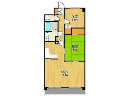 ラ グレイス姫路(2LDK/2階)の間取り写真