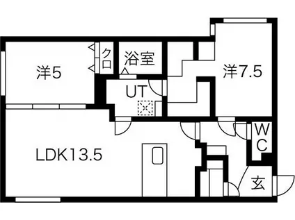 RESTS ON 琴似(2LDK/4階)の間取り写真