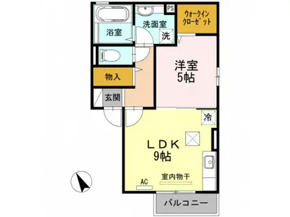 ル・リアン(1LDK/1階)の間取り写真