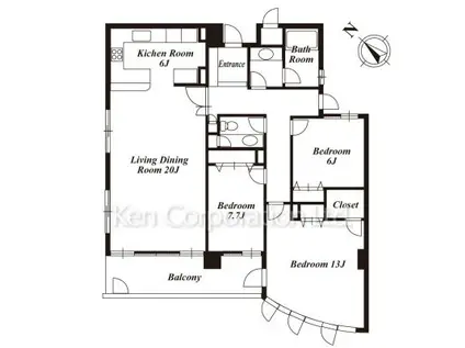 FOREST VIEW MEGURO(3LDK/1階)の間取り写真