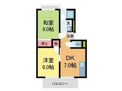 アネックスI(3DK/2階)の間取り写真