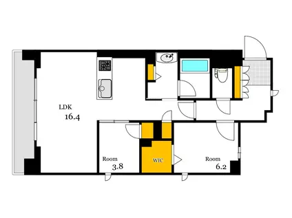 シャーメゾンステージ中央通(2LDK/11階)の間取り写真